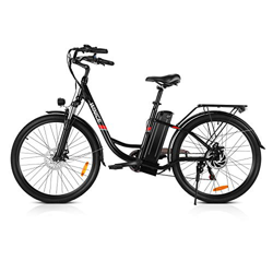 VIVI Bicicleta Electrica, 26 Pulgadas Ebike 250W Motor Bicicleta Eléctrica, 36V / 8Ah Li-Ion Batería, Shimano 7 Velocidades, Bicicleta Mujer Bici Elec en oferta