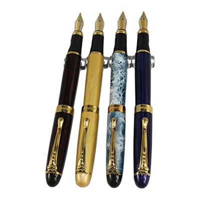 4 pz En conjunto Gullor 450 Pluma en 4 colores (colores elegantes) con la bolsa original de la pluma y 5 colores de cartucho de tinta