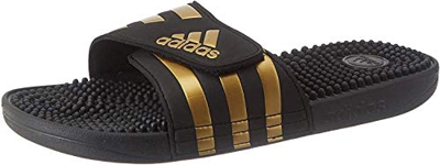 adidas Adissage, Slide Sandal Unisex Adulto, Core Black/Gold Metallic/Core Black, 42 EU