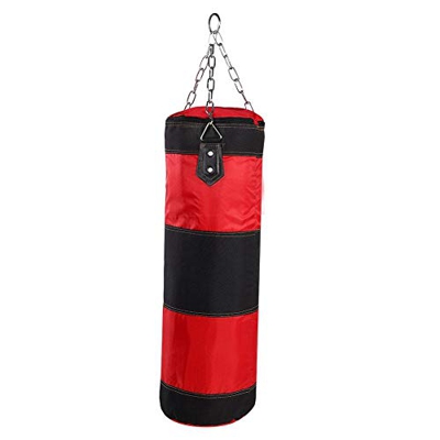 Alomejor Saco de Boxeo Pesado con Saco de Arena con Cadena de Hierro y Gancho de expansión para Entrenamiento de Boxeo y Kick Boxing(Los 80cm)