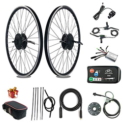 RICETOO 36V / 48V 350W Rueda de radios Delanteros Motor de Cubo de Engranaje sin escobillas 16" 20" 24" 26" 27.5" 28" 700C con Pantalla KT-LED880 Kit  en oferta