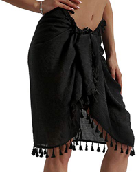 Vestidos Verano Mujer de Playa Semi-Transparente Ropa de Baño Bañador de Gasa Falda Corta con Borlas características