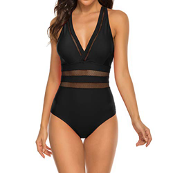 Traje De Baño Mujer Bikini Mujer Sexy con Halter Color Sólido Ahueca El Abdomen Conservador Playa Bañador Ropa Deep V Bañador Verano Bañadores Ropa de en oferta