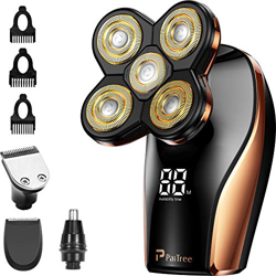 PaiTree - Maquinilla eléctrica para hombre, afeitadora de cabeza calva, sin cable, para nariz, recortadora de pelo, cepillo de limpieza facial, resist características
