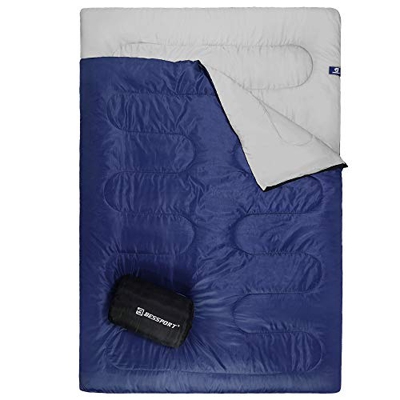 Bessport Saco de Dormir Impermeable para 1 y 2 Personas, Saco de Dormir Ligero de Verano para Adultos, Uso en Interiores y Exteriores