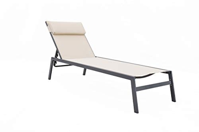 Chillvert KCH290 - Tumbona Jardín Acero/ Textilene Padua 200x61x33 cm