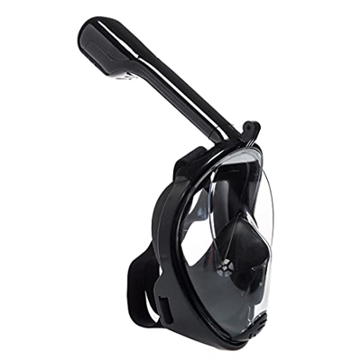 Hyner Máscara de Buceo Gafas Snorkel 180° Panorámica Vista Apoyo Cámara Deportiva Diseño Antivaho para Adultos y Niños Unisex (Negro, L/XL)