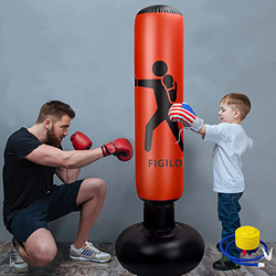 Saco de boxeo pie para niños, 160 cm, columna hinchable niños y jóvenes, ejercicios karate, taekwondo, MMA, fitness, descompresión, saco arena, entren precio