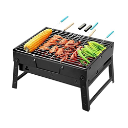 Barbacoa de carbón vegetal de acero inoxidable, plegable barbacoa portátil, parrilla de camping, barbacoa plegable con ventilación activa, ideal para  en oferta
