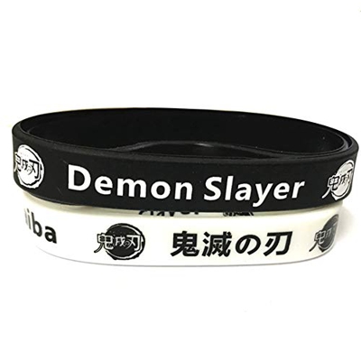 cluis 2 paquetes de anime Demon Slayer Kimetsu no Yaiba Silicona Pulsera Cosplay Pulsera Anime Manga Fans Regalo, 0, Estilo 1