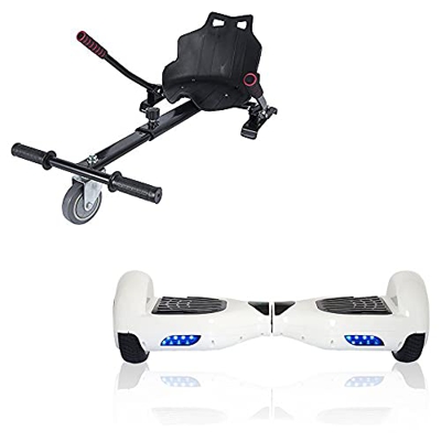 ACBK Hoverboard Tango con Kart Silla, Juventud Unisex, Blanco, Ruedas 6.5"