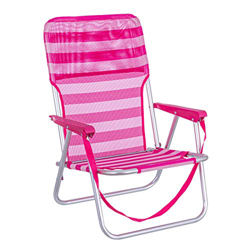 LOLAhome Silla de Playa Plegable Fijo Fucsia de Aluminio y textileno de 71x40x54 cm en oferta