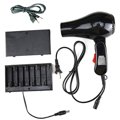 Secador De Cabello Plegable, Motor De Cc, Con Compartimiento Para Batería, Cable Usb, Azul/Púrpura