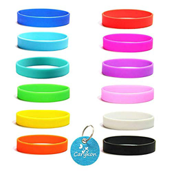 Carykon 12 pulseras de silicona en blanco para adultos, accesorios deportivos, varios colores en oferta
