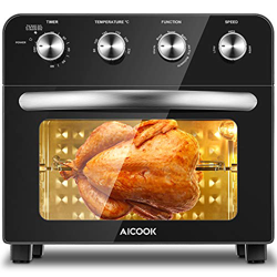 AICOOK Freidora de Aire sin Aceite 23L Horno de Aire Caliente, 1700 W Freidora de Aire, 6 Modos de Cocción Adecuados Para Pizza, Pollo, Patatas Fritas características