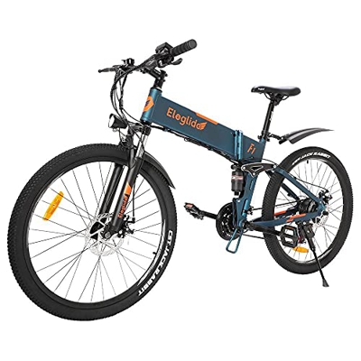 Bicicleta eléctrica Plegable para Adultos Eleglide F1, Bici eléctrica de montaña de 26", Motor 250 W, batería extraíble 10,4 Ah, Shimano transmisión D