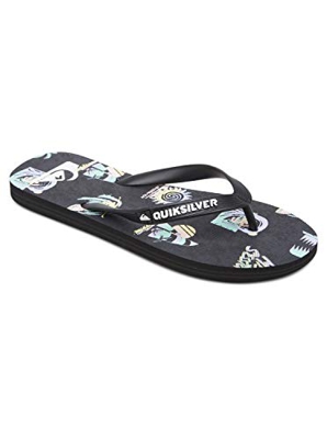Quiksilver Molokai Island Pulse, Chanclas Hombre, Black Grey Black, 45 EU