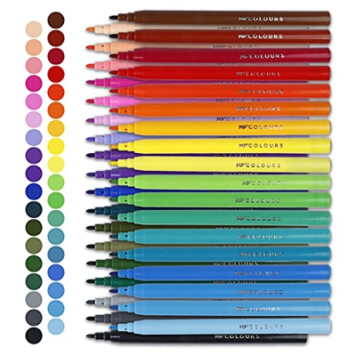 MP - Rotuladores Lavables para Niños y Adultos Dibujo, Califrafía, Colorear, Manga, Mandalas! Óptimo para Material Escolar y de Oficina, Punta Media, 