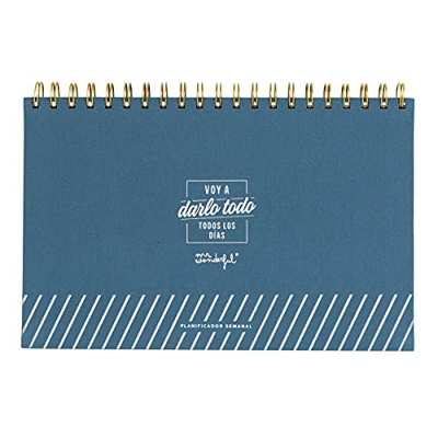 Mr Wonderful Planificador semanal - Voy a darlo todo todos los días, Multicolor