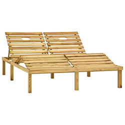 vidaXL Madera de Pino Impregnada Tumbona Doble Hamaca Piscina Playa Cama Patio Terraza Balcón Jardín Cómodo Relajante Chaise Longue Verde en oferta