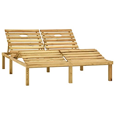 vidaXL Madera de Pino Impregnada Tumbona Doble Hamaca Piscina Playa Cama Patio Terraza Balcón Jardín Cómodo Relajante Chaise Longue Verde
