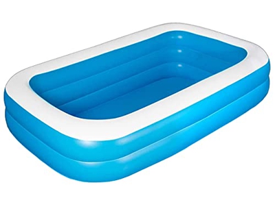 FANIER Piscina Hinchable Rectangular, Grande Piscina Infantil Familiar Piscina Duradera para Patio,Jardín,Fiesta al Aire Libre, 2 Cámara de Aire Indiv