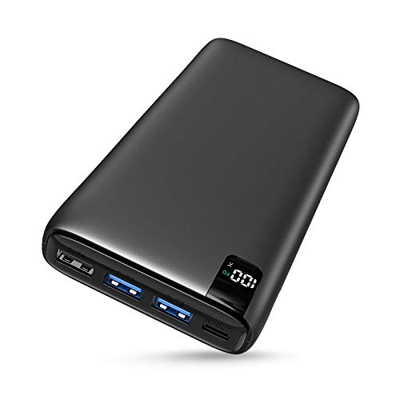 Hiluckey Batería Externa 18W Power Bank 26800mAh, QC 3.0 Carga Rápida Cargador Portátil con 4 Puertos y Luces LED Digital para iPhone X/ 8, iPad, Andr