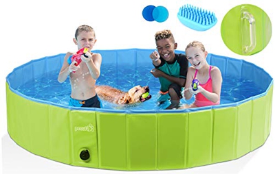 Pecute Piscina Niño Perros y Gatos Bañera Plegable,Regalo: Cepillo de Silicona, Tiene un defecto de escombros, Pero Todo lo demás es Normal y no afect