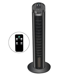 EXTRASTAR Ventilador de Torre Oscilante Mando a Distancia, 50W Potencia, 74 cm de Altura, 3 Velocidades, 7,5 Horas Temporizador en oferta