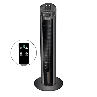 EXTRASTAR Ventilador de Torre Oscilante Mando a Distancia, 50W Potencia, 74 cm de Altura, 3 Velocidades, 7,5 Horas Temporizador