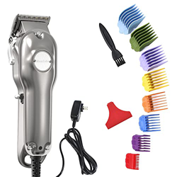 Monlida Cortapelos Hombre con Cable, Máquina de Cortar Pelo Profesional Recargable, Recortadora Eléctrica para Hombres Motor Silencioso, Plata en oferta