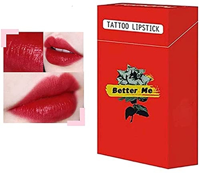 20 Pieces/Set of Cigarette Lipstick Cotton Swab ,Long Lasting Waterproof Disposable Portable Lipstick,Non-Stick Tattoo Lipstick,Red Moisturizing Lip B