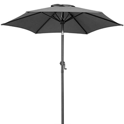 Deuba Sombrilla inclinable con manivela Antracita impermeable 200 cm palo de aluminio playa pícnic verano protección precio