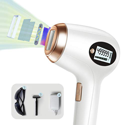 Dispositivo de depilación IPL, 500.000 flashes reales, pulsos de luz permanentes, depilación indolora, uso para cuerpo, cara, línea de bikini y axilas características