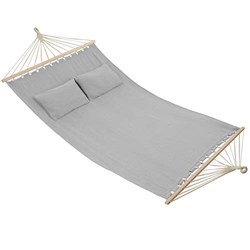 TecTake 808009 Hamaca, Hamaca Doble con Estructura, Asiento de Tela para Dos Personas con Soporte (Gris Claro) precio