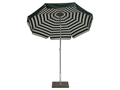 Maffei Art 181 Venezia - Sombrilla redonda de algodón Duplex, diámetro 200 cm Producto fabricado en Italia. A rayas verdes.