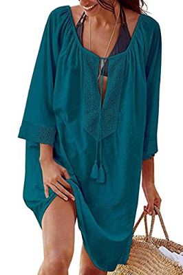 heekpek Traje de Baño de Mujer Falda de Playa de Bikini de Verano Pareos Mujer Playa Traje de Baño Sexy Bikini Cover Up Talla única Vestido Dress (Ver