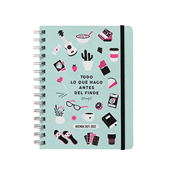 Mr. Wonderful Agenda rotu 2021-2022 Semana vista - Todo lo que hago antes del finde, Multicolor en oferta