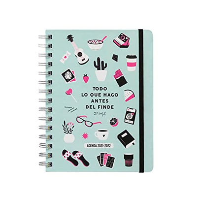 Mr. Wonderful Agenda rotu 2021-2022 Semana vista - Todo lo que hago antes del finde, Multicolor
