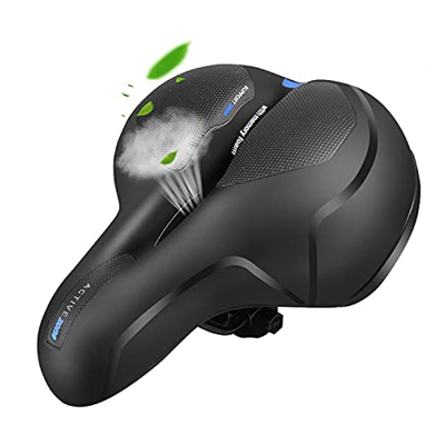 JOLIGAEA Sillín Bicicleta,Sillín de Bicicleta de Cuero Espacioso Antideslizante,Asiento de Bicicleta Transpirable con Espuma de Memoria,para MTB/Bicic