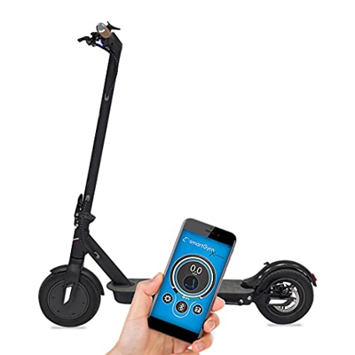SmartGyro Baggio 10 V4 - Patinete Eléctrico Scooter de Batería, Motor de 500W, App para Smartphone, Ruedas de 10" Neumáticas, Plegable, Batería de 8.8