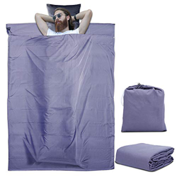 Intirilife Saco de Dormir de Poliéster 115 cm x 210 cm en Lila Oscuro - Sábana de Viaje Ligera y Bolsa de almacenaje refugios de montaña - Camping Vac precio