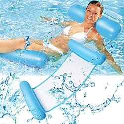 Cama flotante de agua Hamaca para salón, hamaca de agua, hinchable, tumbona para mar o piscina (Light Blue-1) en oferta