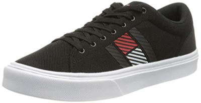 Tommy Hilfiger Lightweight Stripes Knit Sneaker, Zapatillas DE Punto Ligero Hombre, Negro, 44 EU