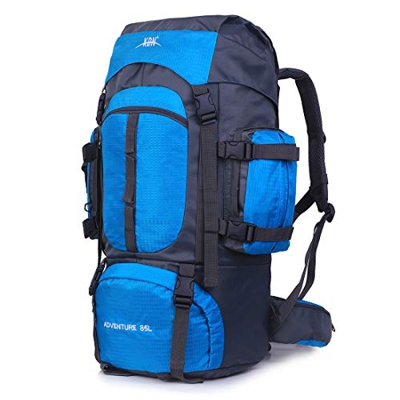 Mooedcoe Mochila Senderismo Montaña 75L con Cubierta Impermeable Mochila Hombre Trekking Acampada Tactica (Azul)