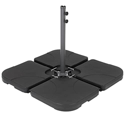 ECD Germany Base o Pie para Sombrilla con Juego de 4 Paragüeros Rellenables de hasta 60L de Agua / 80kg de Arena Peso de Paraguas Cruzado en el Suelo  en oferta