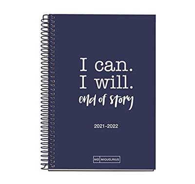 Miquelrius - Agenda Septiembre 2021 Junio 2022 – Semana Vista, Tamaño 11,7 x 17,4 cm, Bilingüe: Español Inglés, School Write Marino