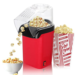 Punvot Máquina para hacer palomitas de maíz, aire caliente, retro, con azúcar y aceite, tiempo de calentamiento corto, tapa extraíble, apto para lavav características