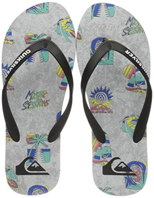 Quiksilver Molokai Island Pulse, Chanclas Hombre, Color Negro, Blanco y Negro, 42 EU