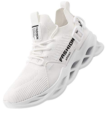 AARDIMI Zapatillas de Deporte Hombres Running Zapatos para Correr Gimnasio Sneakers Deportivas Antideslizantes Correr Sneakers 36-46 (Blanco, Numeric_